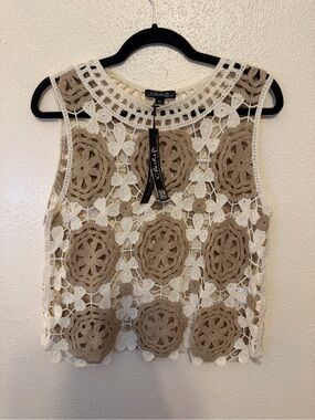 Charlie B Floral Crochet Tank
